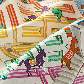 フランス発 ☆HERMES☆ カレジェアン Horse Club 2023 SS HERMES scarf Carre 140 HERMES Horse Club Blanc(White